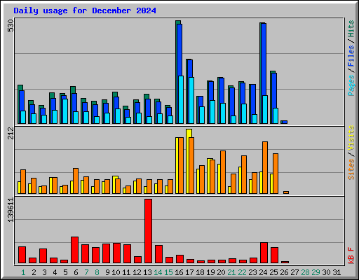 Daily usage for December 2024